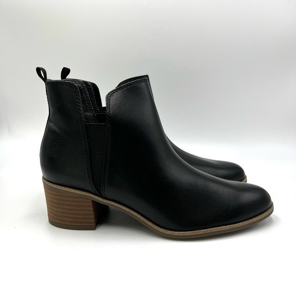 Dr. Scholl's Women's Teammate Black Vegan Leather Ankle Boots Booties 8 NEW - Picture 2 of 13